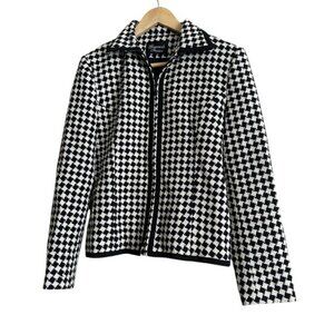 Giancarlo Ferrari Houndstooth Full ZipJacket Size 4